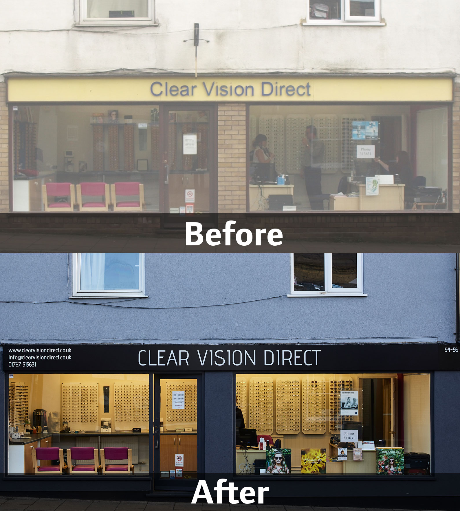 Clear Vision, Biggleswade, before and after