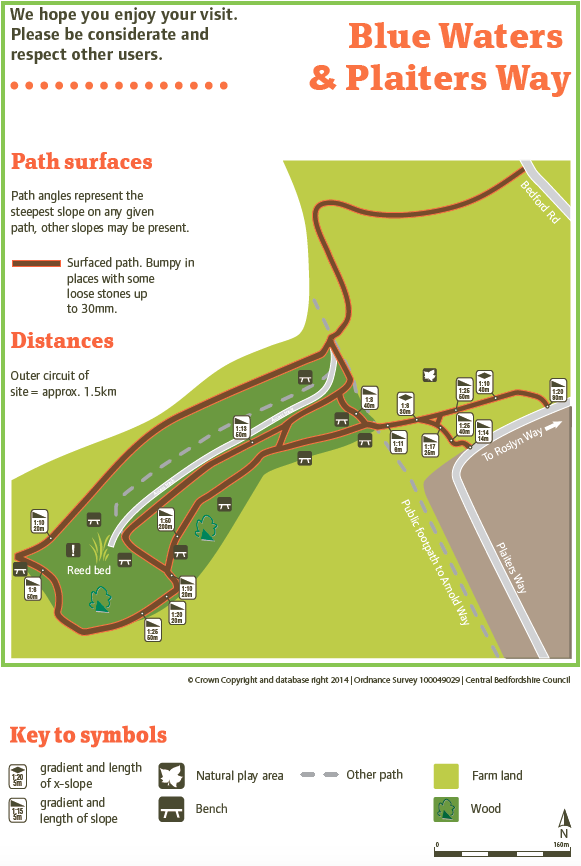 Blue Waters and Plaiters Way large map