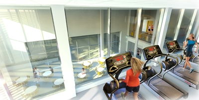 Fitness view in the new Dunstable Leisure Centre (artist's impression) Fitness view in the new Dunstable Leisure Centre (artist's impression)