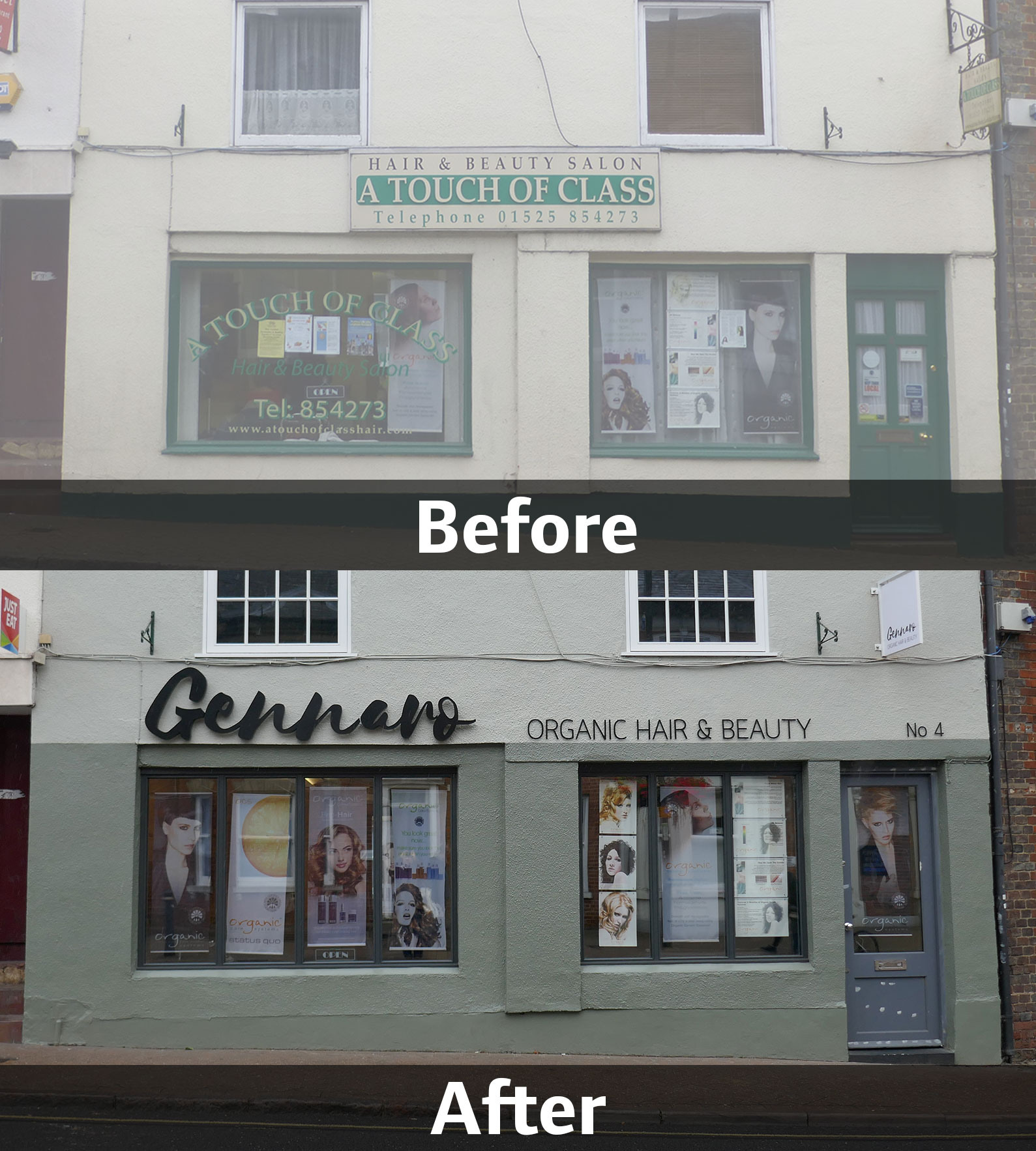 Gennaro's, Leighton Buzzard, before and after