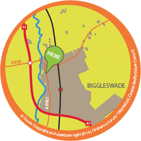 Biggleswade Riverside Path small map