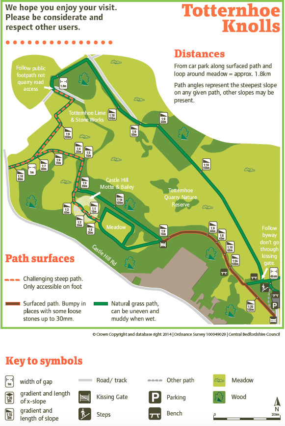 Totternhoe Knolls large map