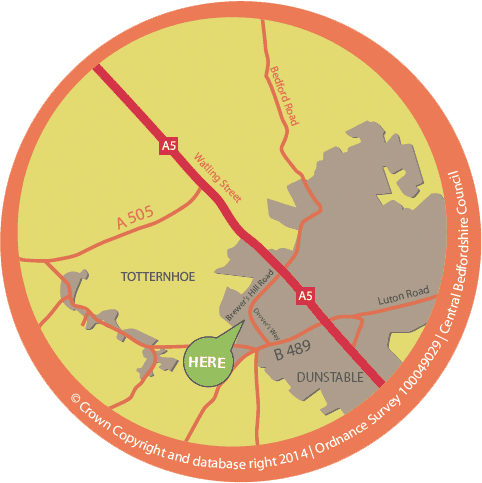 Totternhoe Lanes small map