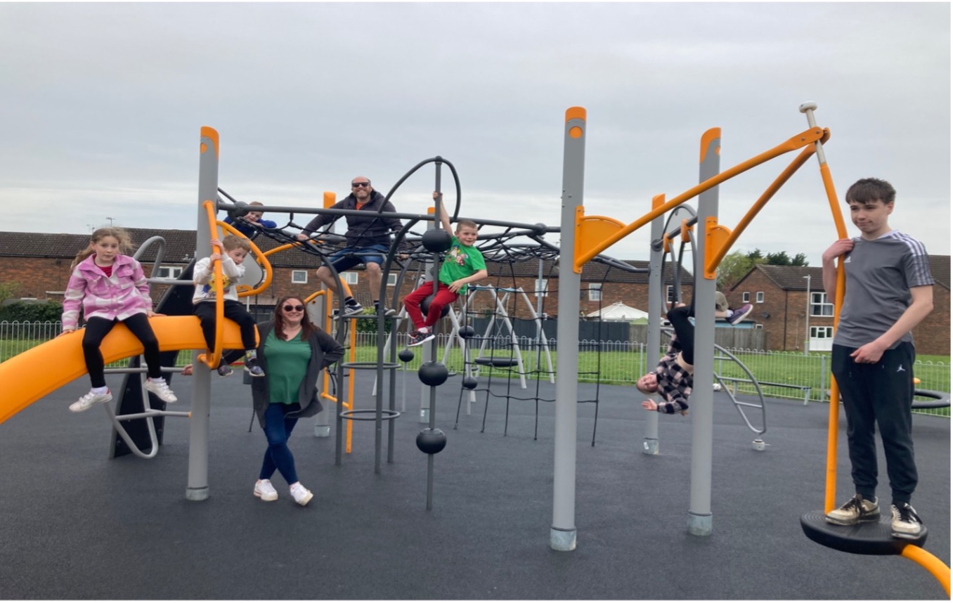 Children playing in the new play park.
