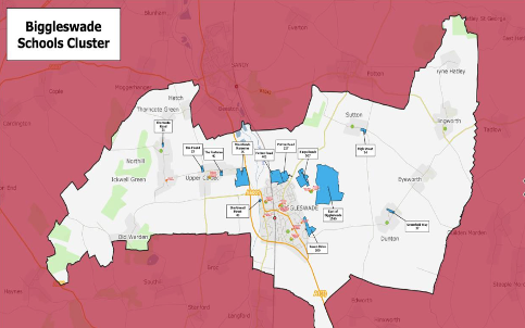 Biggleswade cluster map
