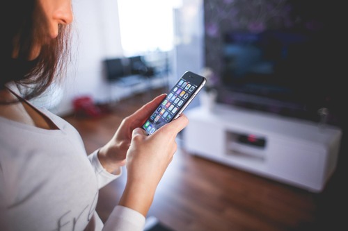 Lady using a mobile phone