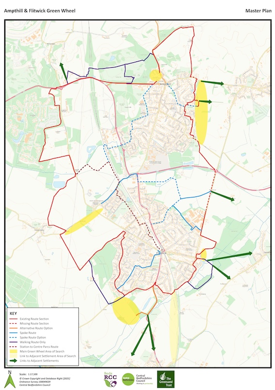 Map showing the main routes of the green wheel