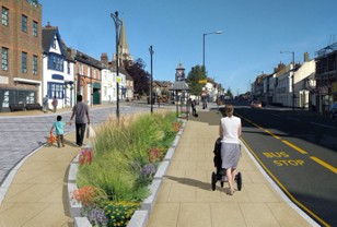 Artist's impression of High Street South without a taxi rank