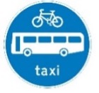 Buses pedal cycles taxis only sign