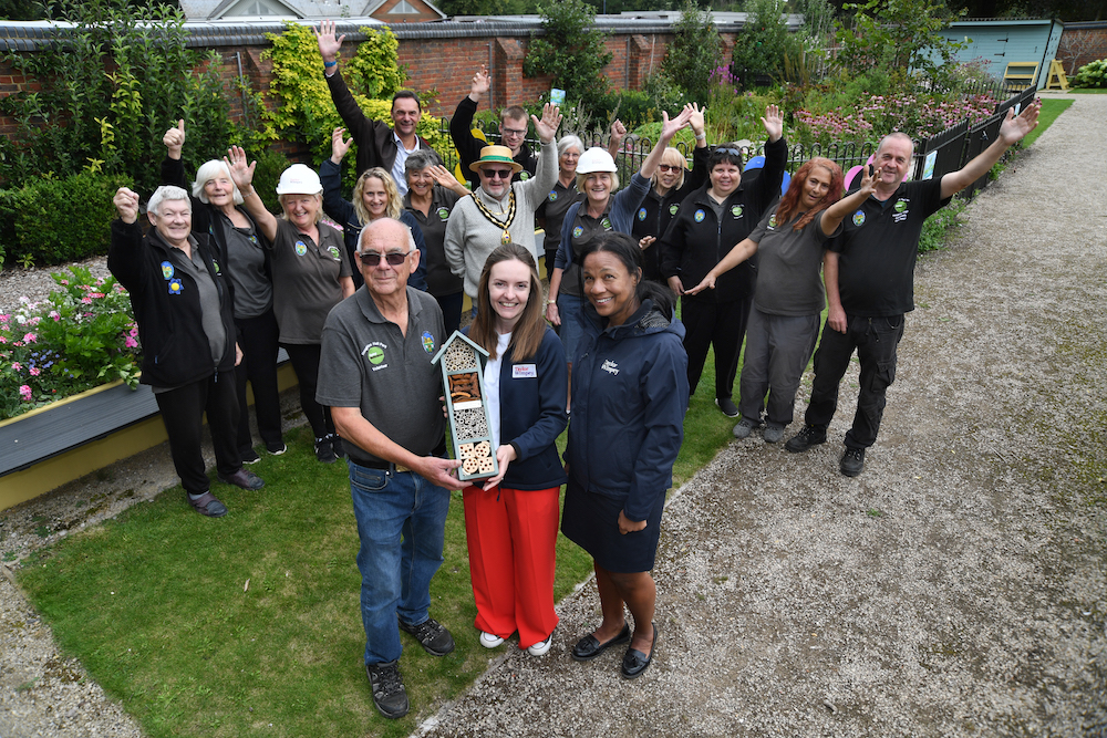 A group of people from Friend of Houghton Hall Park and Taylor Wimpey South Midlands.