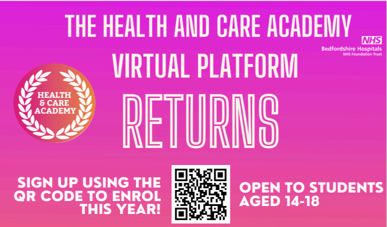 Health and Care Academy Virtual Platform banner; text below.