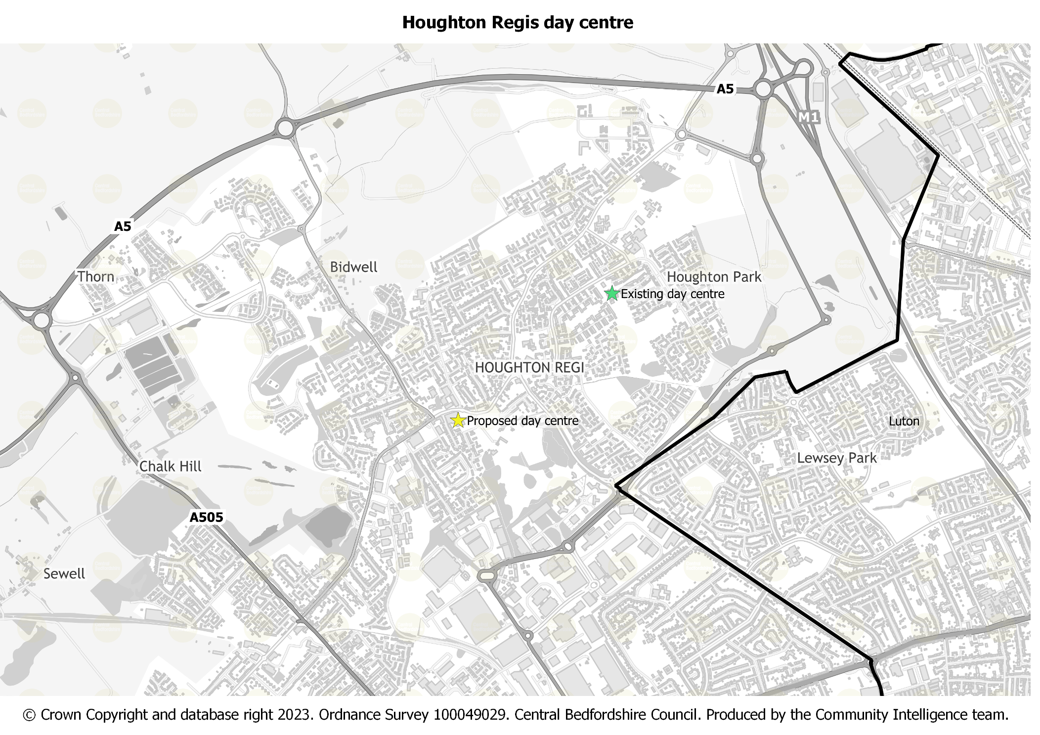 Map of Houghton Regis