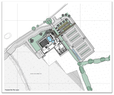 Layout map for the proposed Leighton-Linslade leisure centre