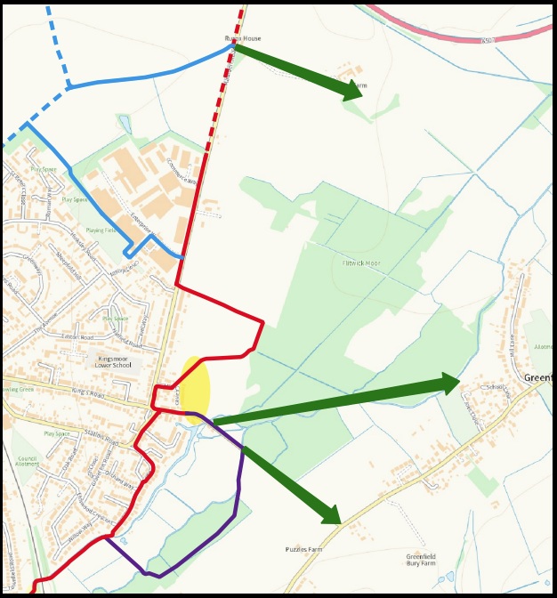 Map: link to Flitton and Greenfield