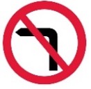 No left turn sign