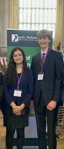 Olivia and Zory in London; Youth Parliament