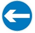 Proceed in the direction indicated by the arrow sign