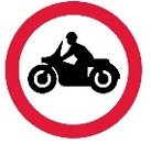Solo motorcycles prohibited sign