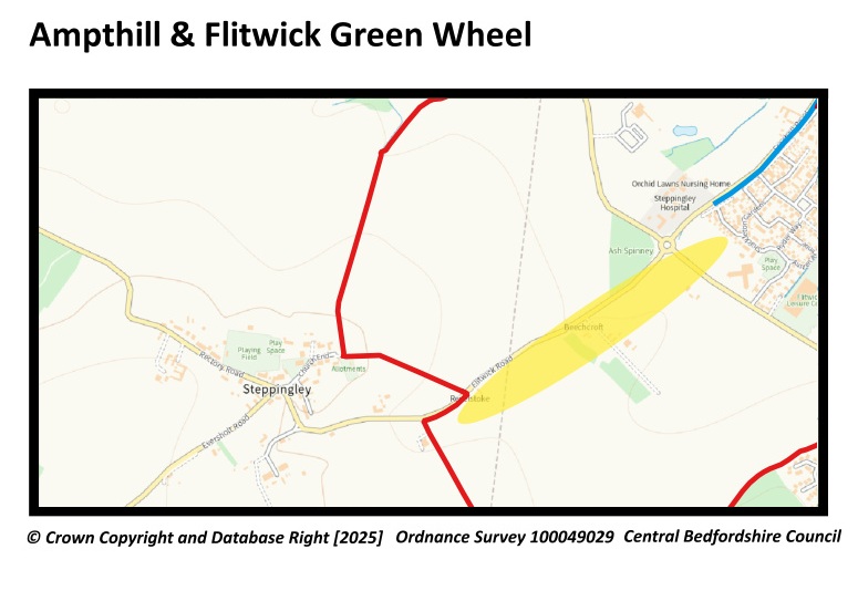 Map: proposed route to Steppingley