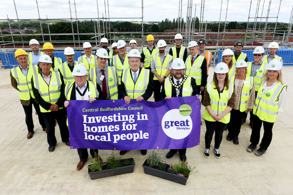 The Steppingley Road Senior Living Village project team, at the topping-our ceremony.