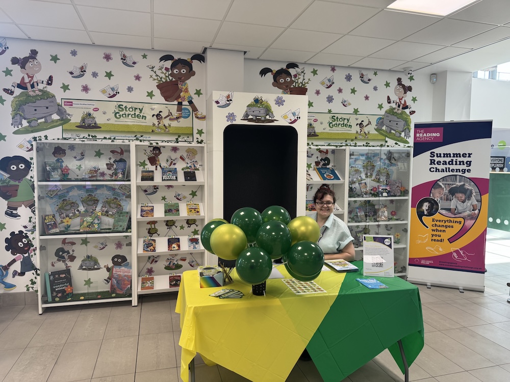 The 2025 Summer Reading Challenge promotion at Dunstable Library