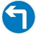 Traffic must turn in direction indicated by arrow sign