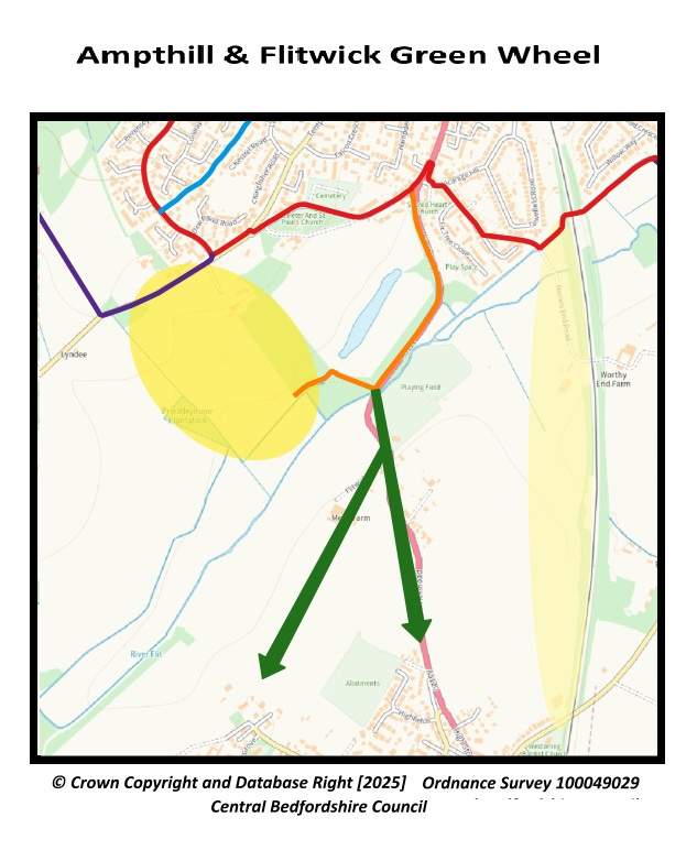 Map: proposed route to Westoning