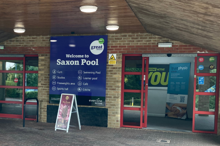 Entrance to Saxon Pool and Leisure Centre, Biggleswade