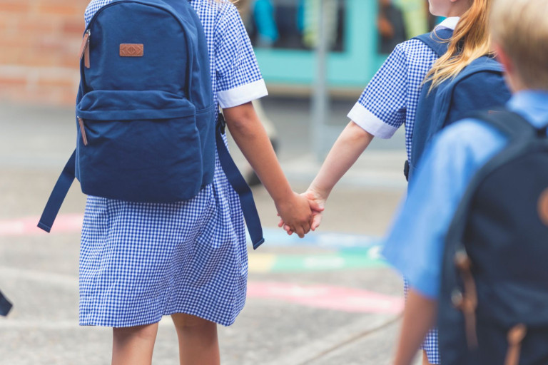 School children in playground