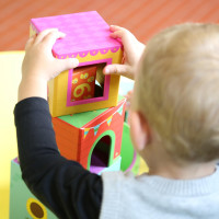 Child playing with blocks