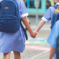 School children in playground